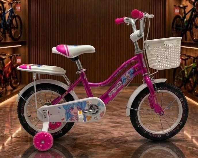 Girls Anime Princess Bicycle with Front Basket & Training Wheels — image 1