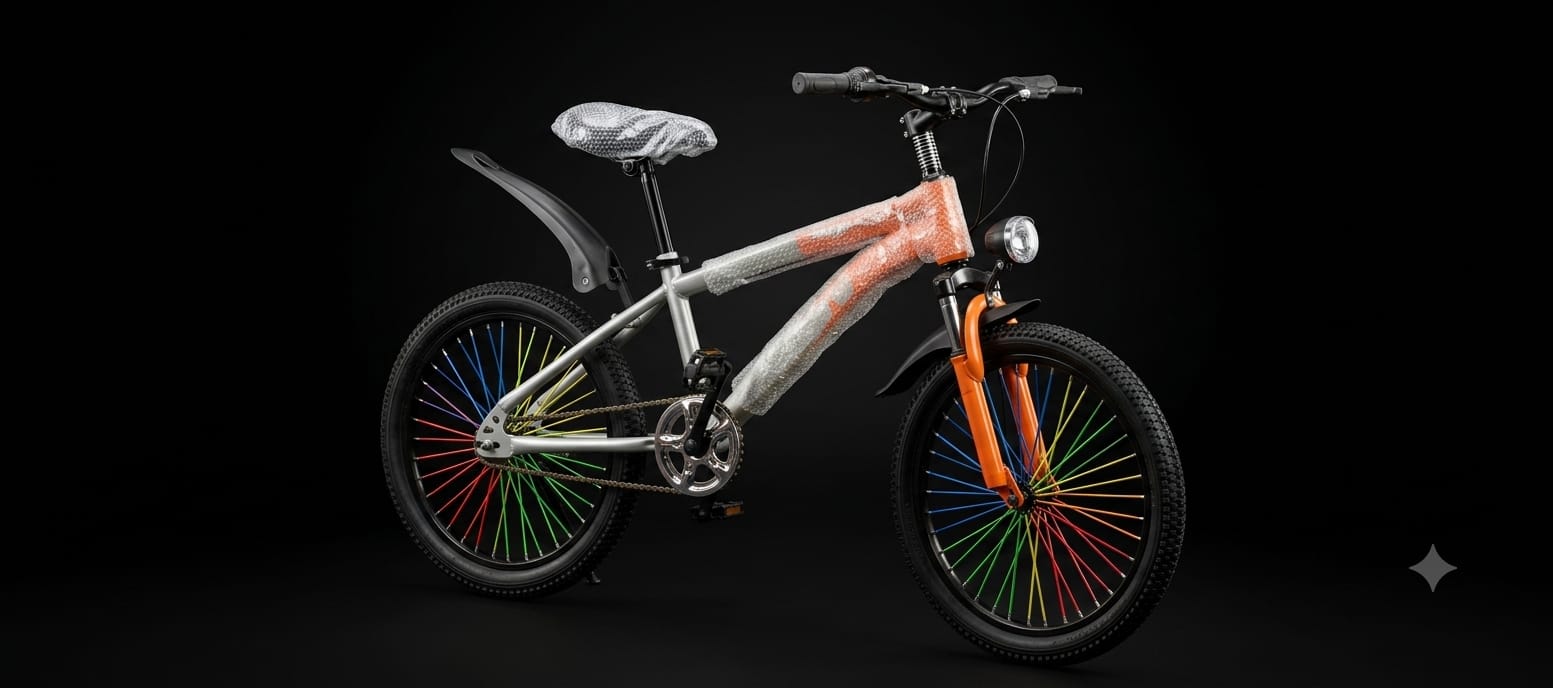 Kids Sport Bicycle with LED Headlight & Rainbow Wheel Spokes — image 1