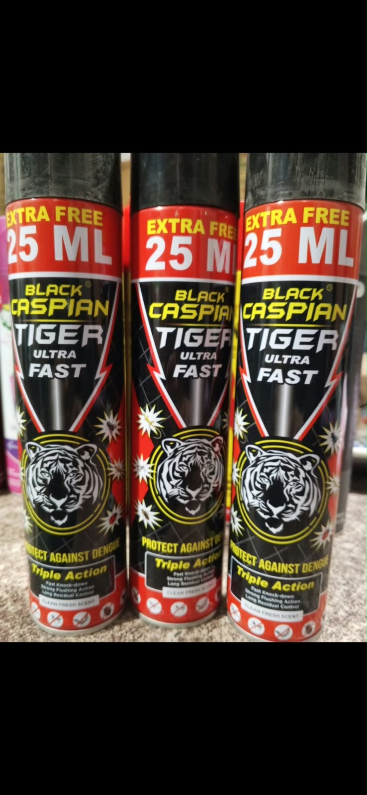 Black Caspian Tiger Ultra Fast Insecticide Spray (25ml Extra Free) — image 1