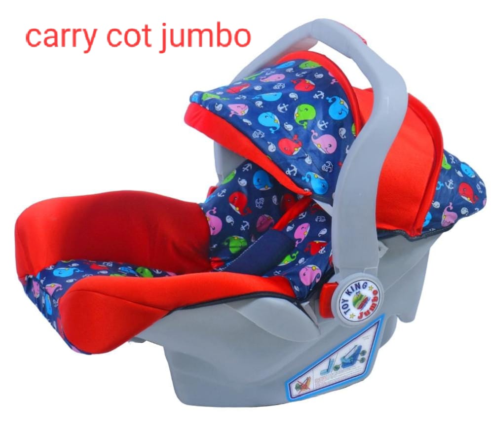 Carry Cot Jumbo Baby Car Seat / Carrier (Red / Blue Whale Print) — image 1
