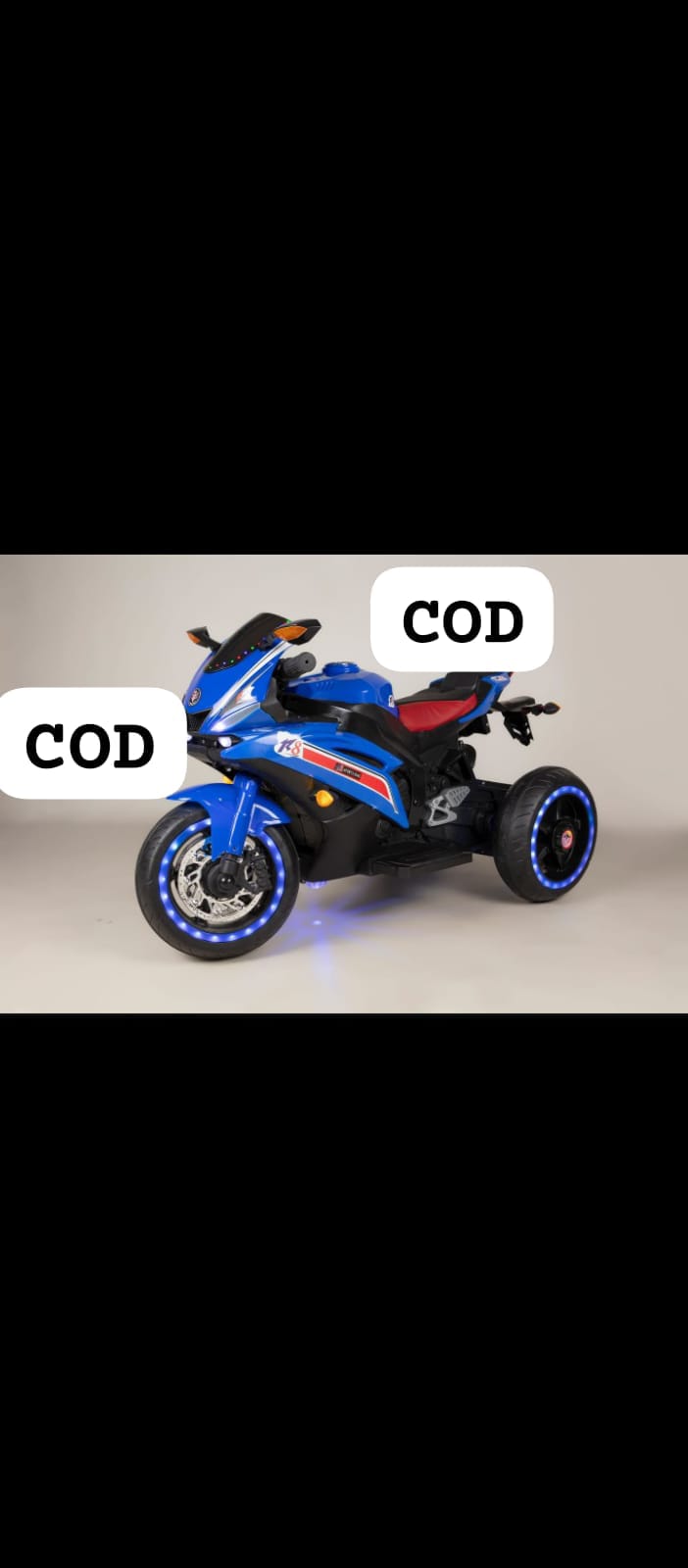 Kids Electric Ride-On Motorcycle / Sport Bike (Blue — image 1