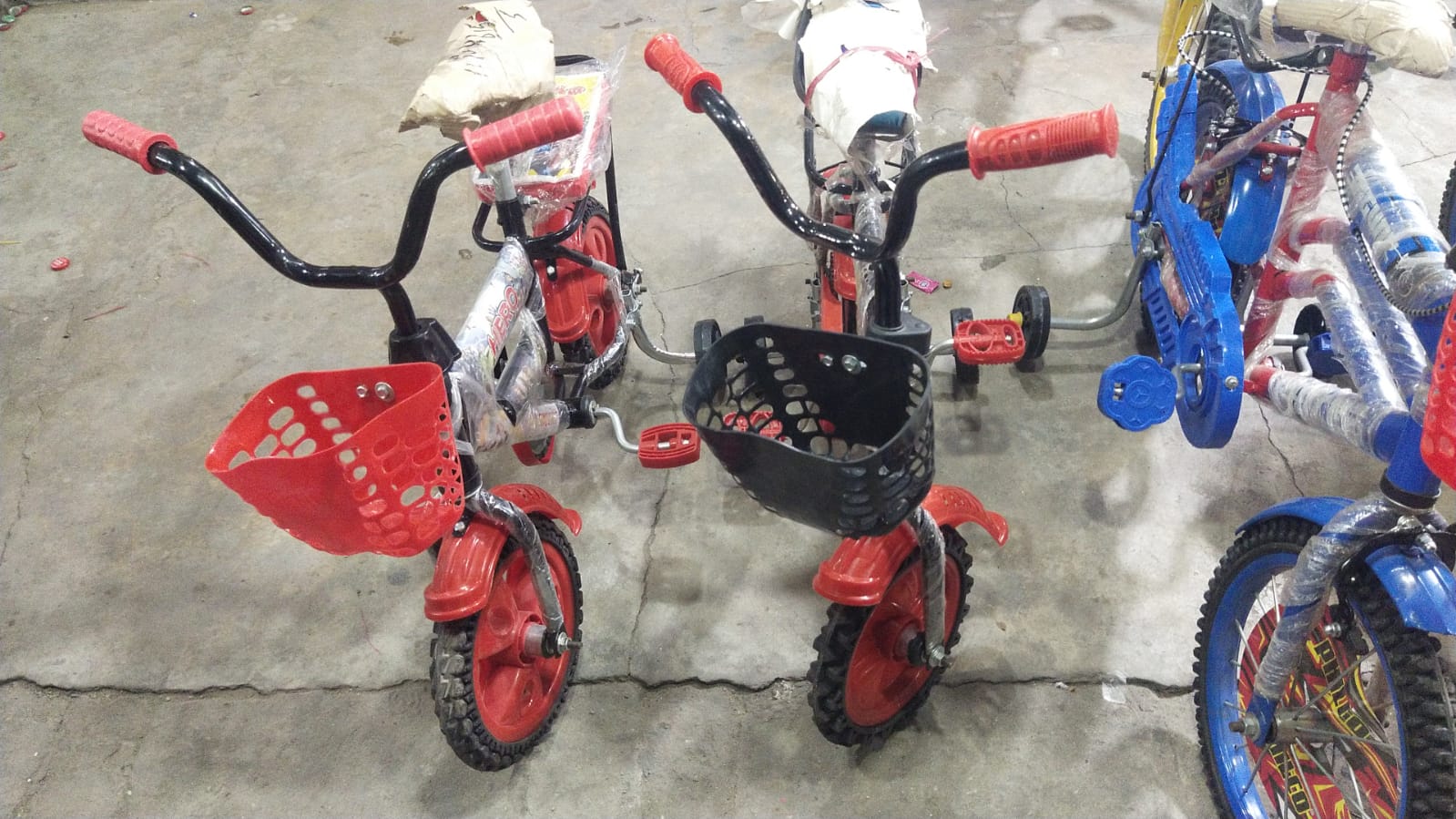 Kids Training Bicycles / Tricycles with Baskets Assortment (Red/Black Accents) — image 1
