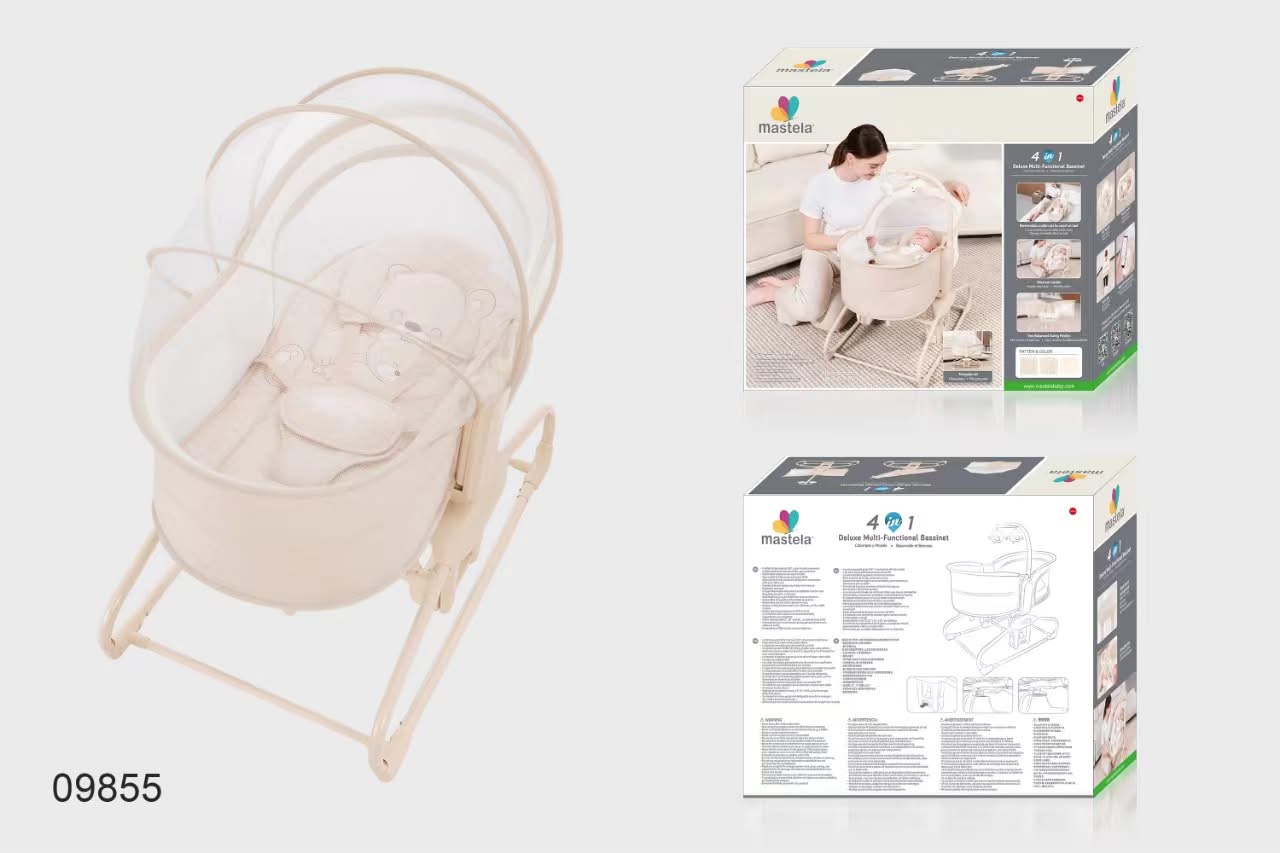 Mastela 4-in-1 Deluxe Multi-Functional Bassinet & Rocker (Beige / Model 09855) — image 1