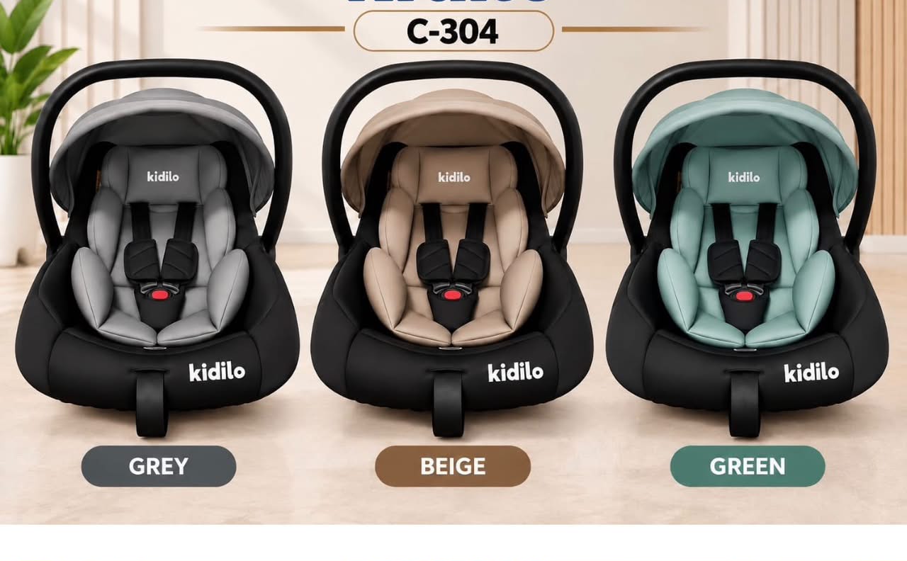 Kidilo C-304 Infant Car Seat / Carry Cot Assortment (Grey, Beige, Green) — image 1
