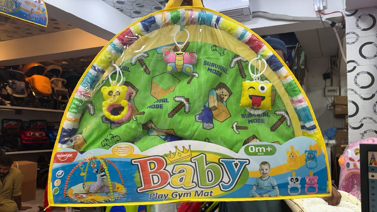 Huanger Minecraft / Survival Mode Baby Play Gym Mat with Hanging Toys — image 1