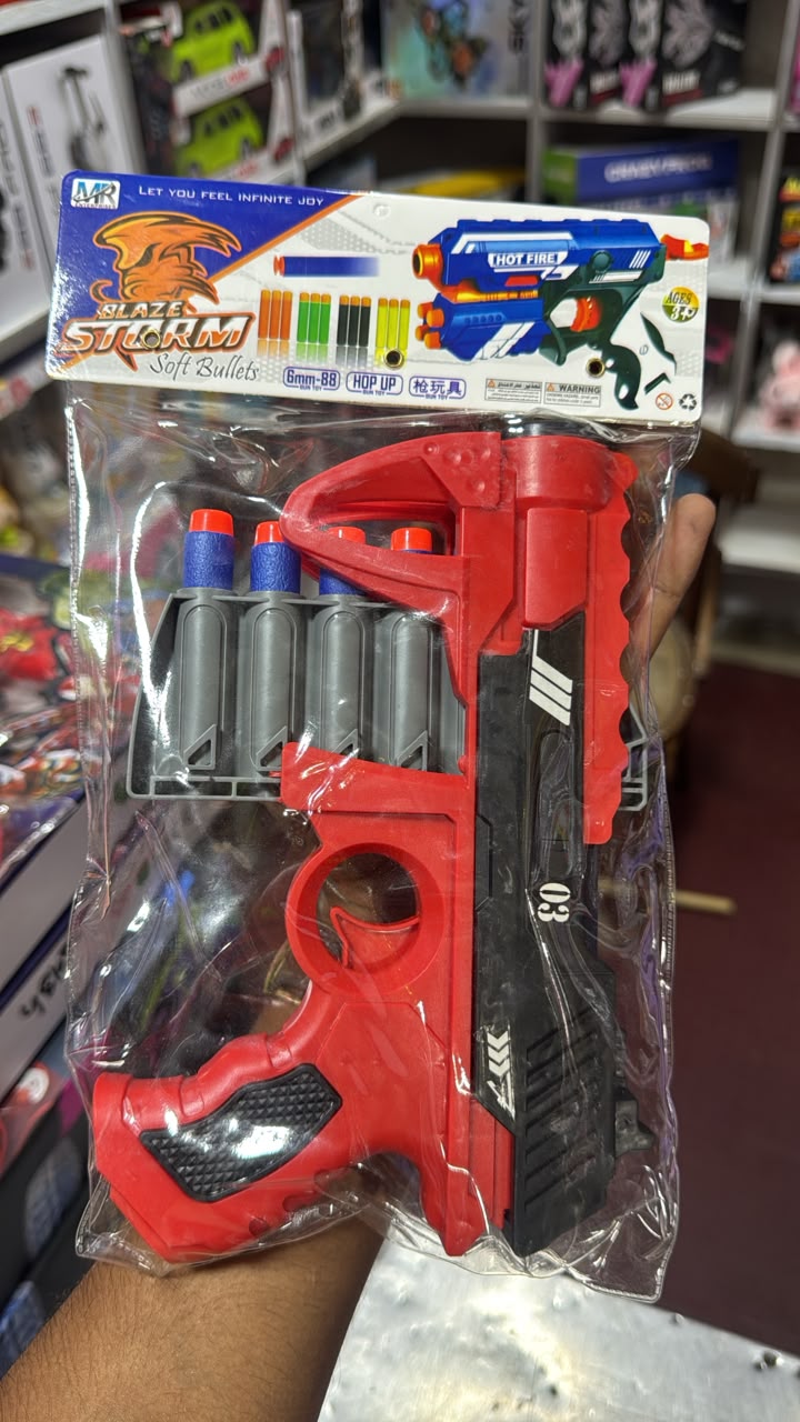 Blaze Storm Hot Fire Soft Bullet Blaster Toy (Red & Black) — image 1