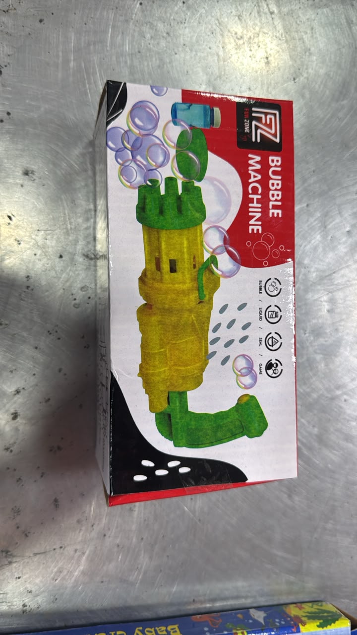 Fun Zone Automatic Gatling Bubble Machine Gun Toy (Yellow & Green) — image 1