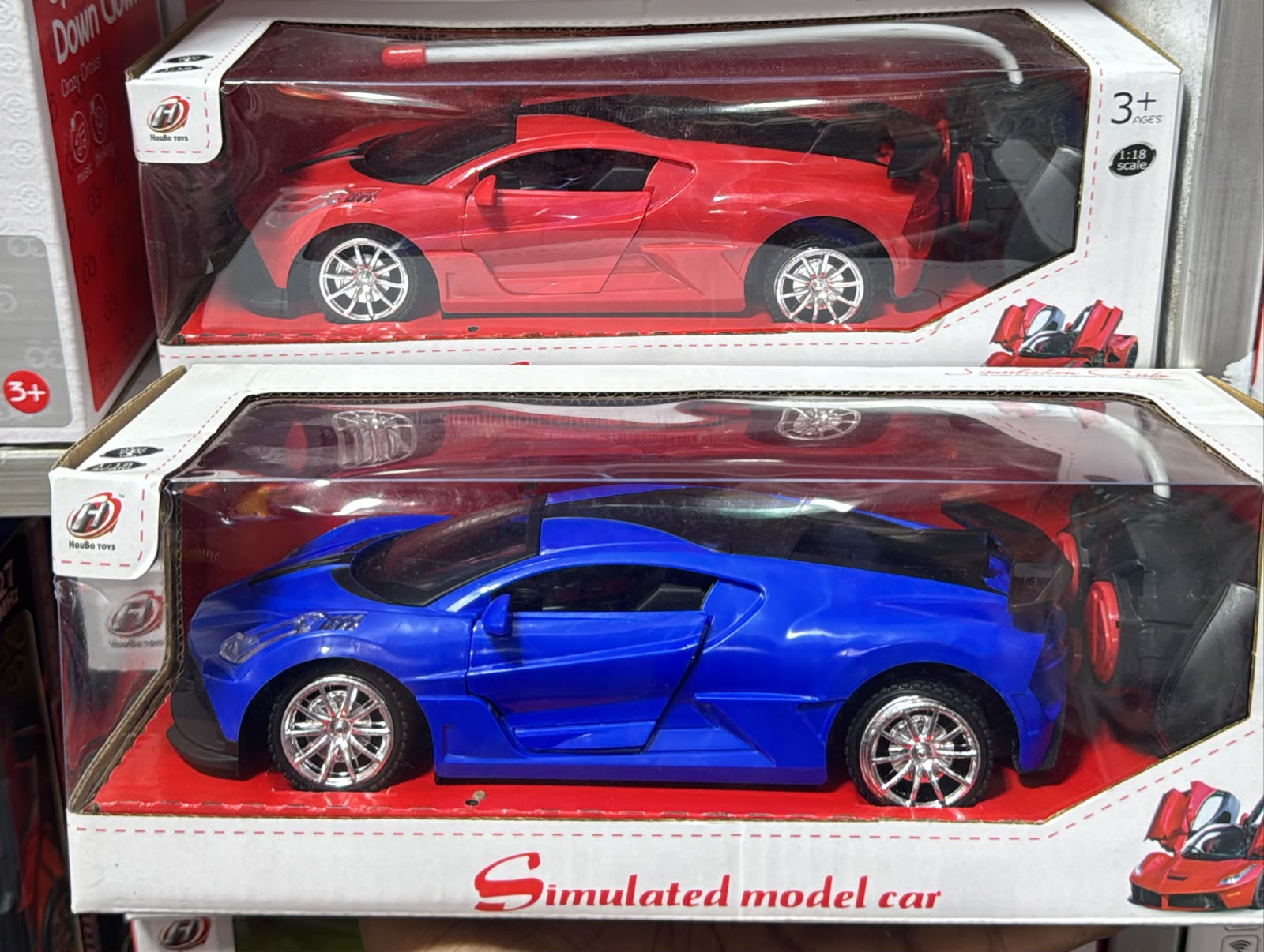 HouBo Toys Simulated Model Supercar Remote Control Car (1:18 Scale - Assorted Red / Blue) — image 1