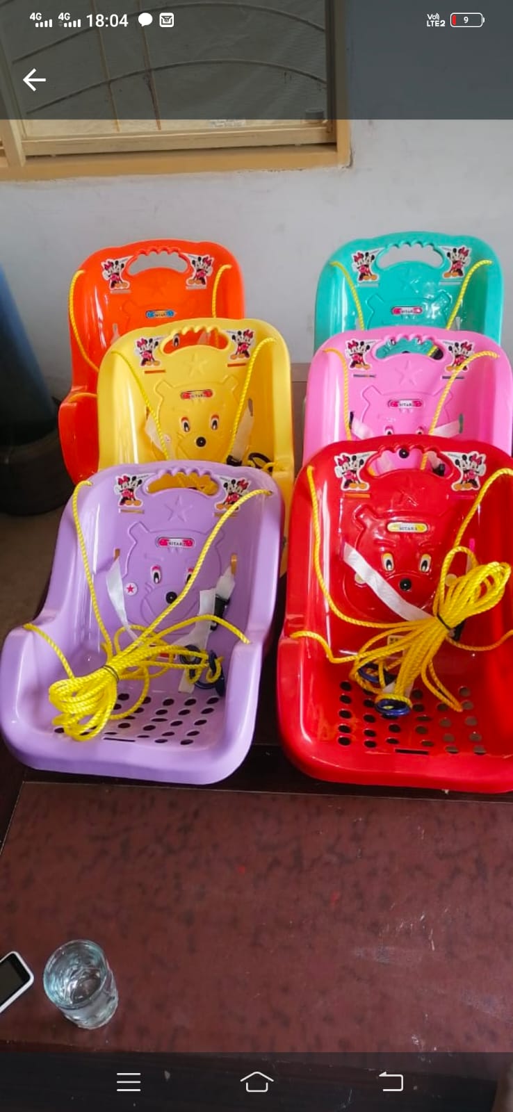 Sitara Molded Plastic Hanging Baby Swing Chair with Harness (Multi-Color Assortment) — image 1