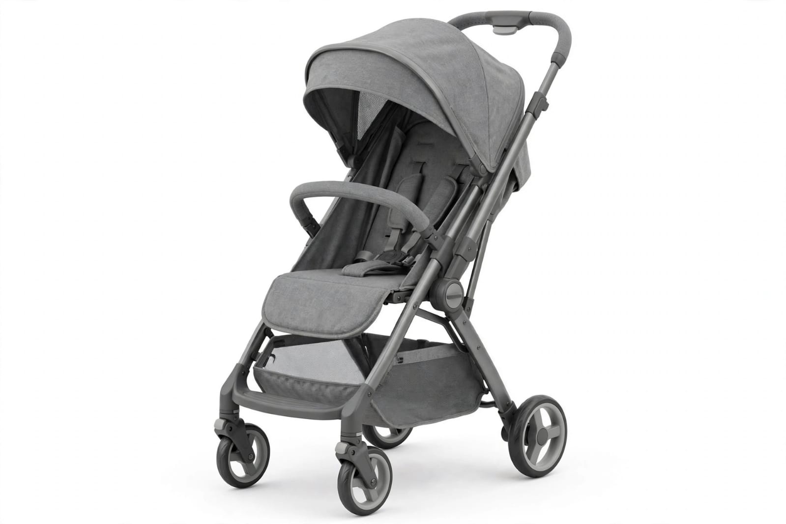 Lightweight Compact Folding Baby Stroller (Heather Grey) — image 1