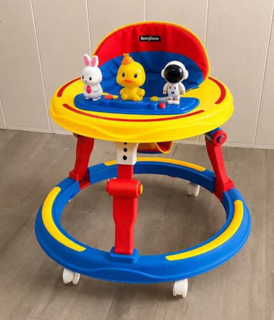 Baybee Interactive Baby Walker with Toy Bar & Circular Base (Multi-Color: Red, Yellow, Blue) — image 1