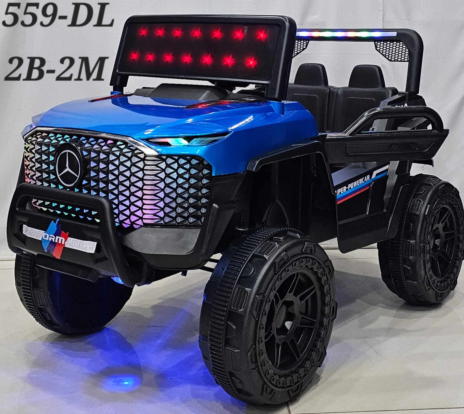 4x4 Off-Road Kids Ride-On Jeep / Buggy (Model 559-DL, 2B-2M) - Blue (Mercedes-Style Grille) — image 1