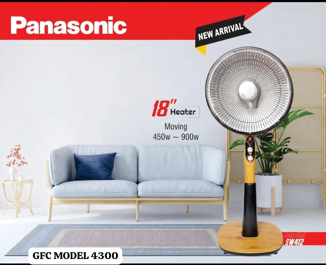 Panasonic / GFC 18" Pedestal Moving Electric Dish Heater (GFC Model 4300 / SW412, 450W / 900W) — image 1